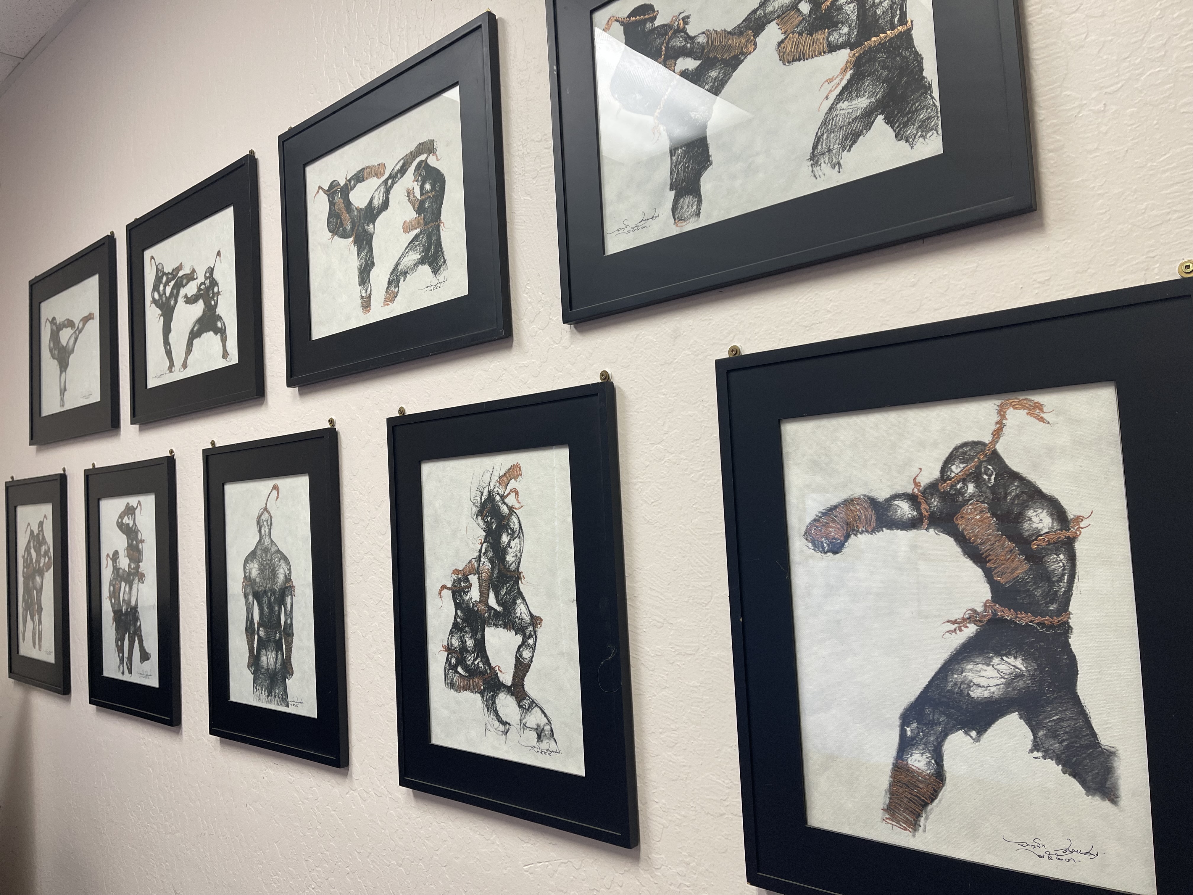 Lobby wall art at Muay Thai Academy International
